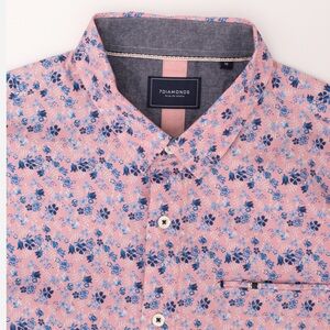 7 Diamonds Pink and Blue Floral Casual Shirt